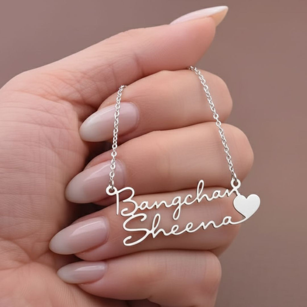 Personalized Bias & Me Name Necklace
