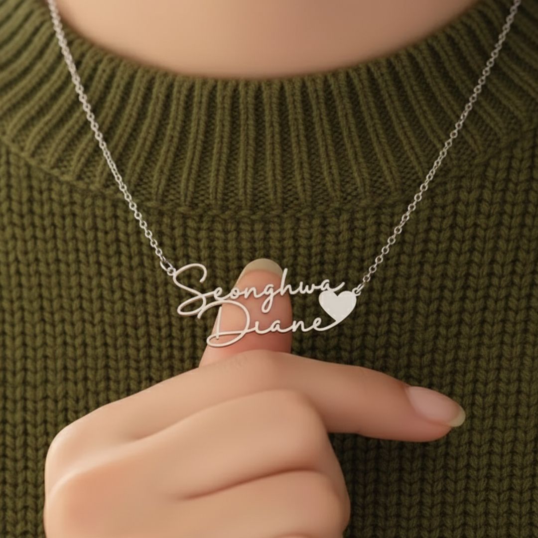 Personalized Bias & Me Name Necklace